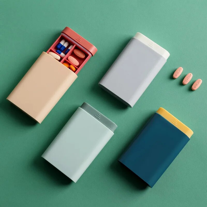 Boîte à médicaments rectangulaire à 6 grilles, 1 pièce, boîte à pilules, conteneur de vitamines, étui à pilules de voyage, Capsules de rangement, comprimés d'huiles de poisson en plastique Bo