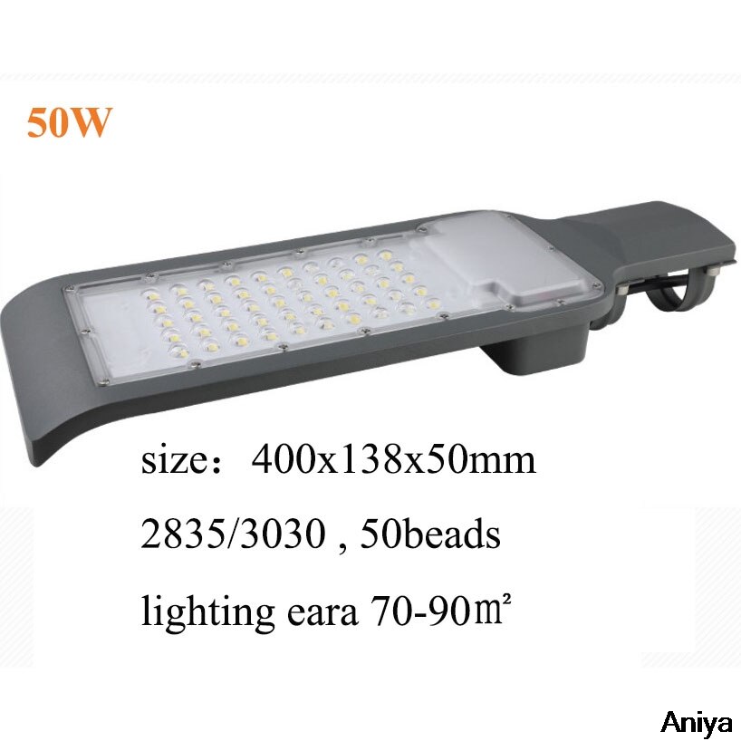 Led Licht Straat Lamp Hoofd Waterdichte IP65 30W-150W Aluminium Outdoor Road Lamp Led Straat Schijnwerper tuin Yard Lamp 200Lux: 50W / warm white