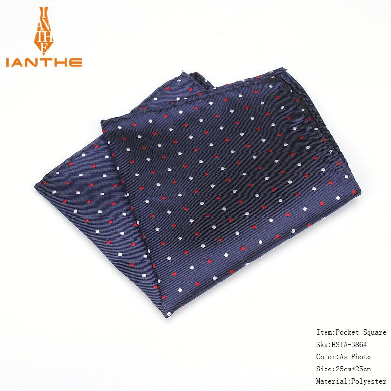Mannen Klassieke Pocket Vierkante Dot Patroon Zakdoek Mode Zakdoek Voor Mannen Pakken Zakdoeken Vintage Handdoek Accessoires Marine: IA3864