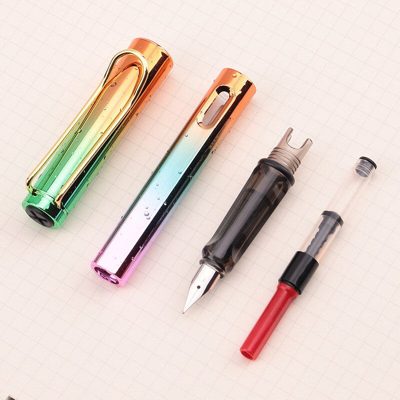 0.5/0.38mm Luxury Ink Sac Fountain Pens Refillable Calligraph Ink Pen for Kids Students Writing School Supplies Stationery
