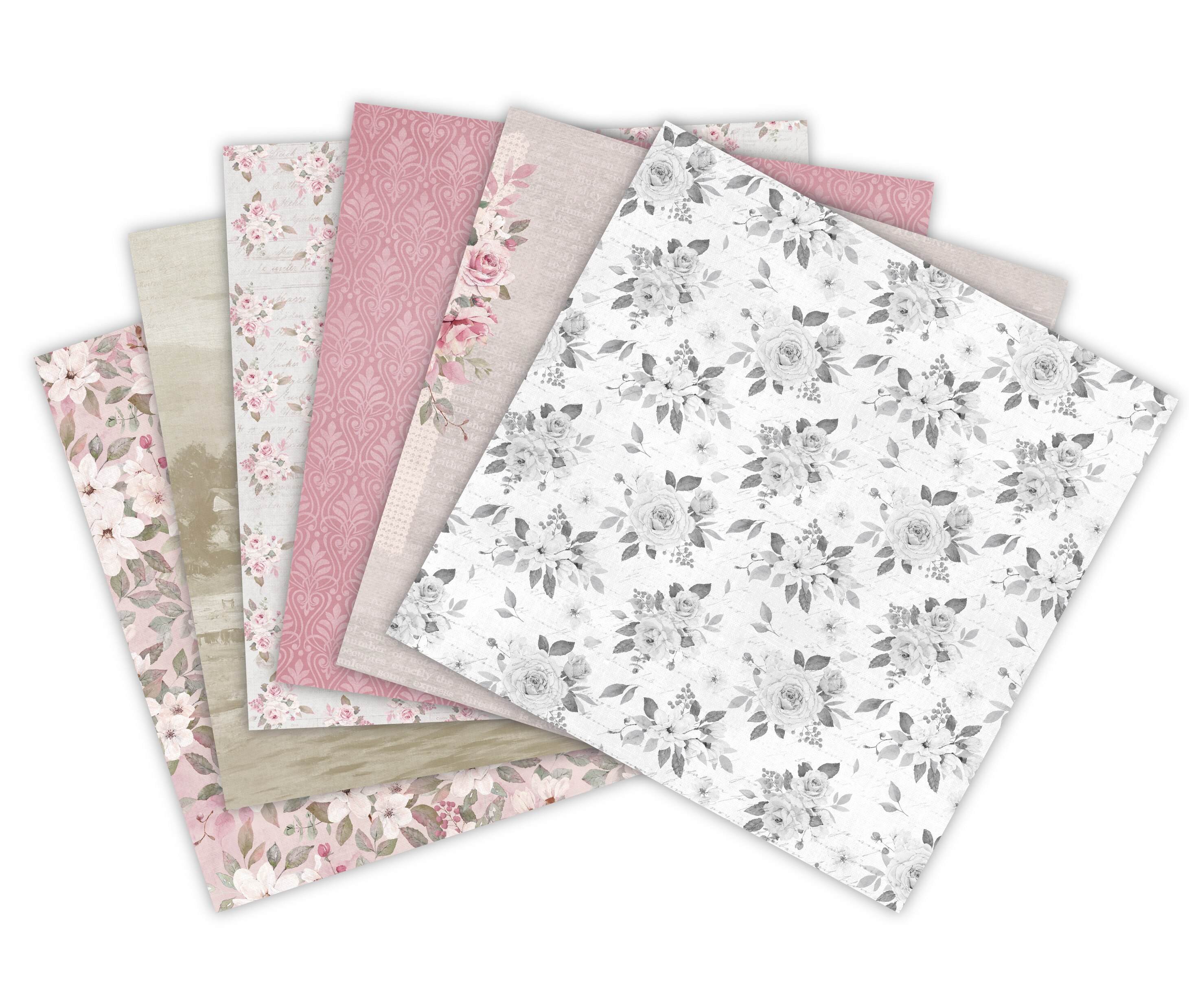 Elagant flowerScrapbooking paper pack of 24 sheets handmade craft paper craft Background pad