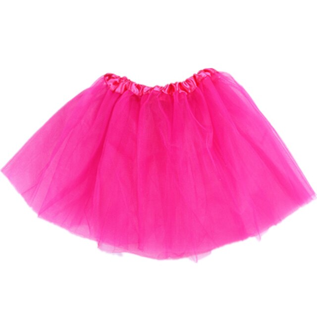 Meninas do bebê saias de baile crianças cintura elástica pettiskirt tule mini princesa ballet festa saia colorida crianças roupas da menina: Rose