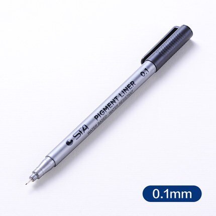 STA Waterdichte Vervagen Proof Micron Pen Liner Zwart Schets Water Marker Pen voor Manga Voor Tekening Handschrift Supply Briefpapier: 01