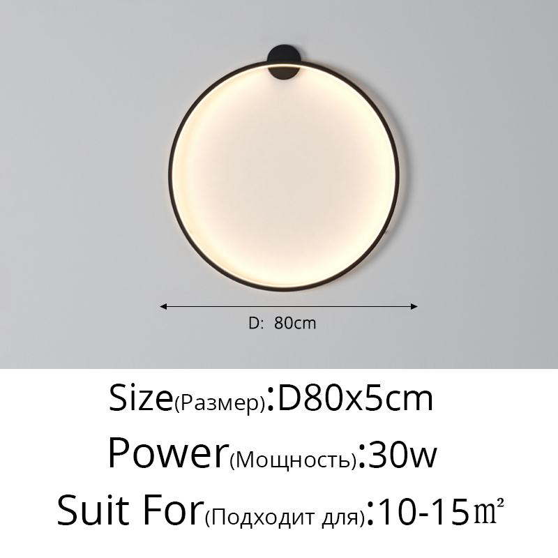 Lámparas de decoración de fondo circulares simples, nuevas luces LED modernas para pared, sala de estar, dormitorio, cabecera, pasillo, iluminación interior