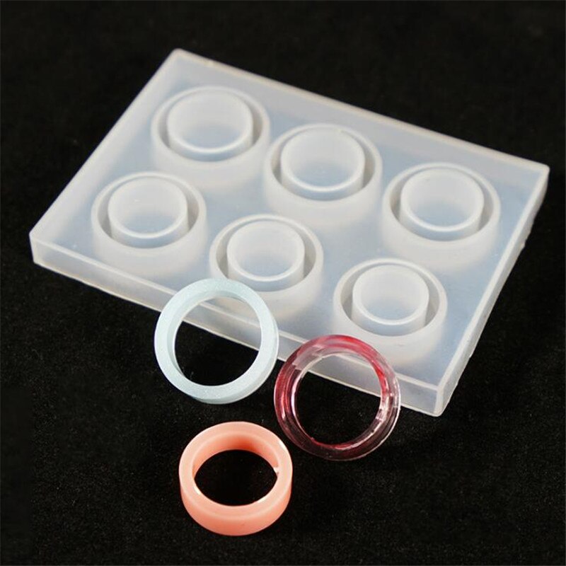 Crystal 6/14 Hole Rings Mold Handmade DIY Making Ring Jewelry Silicone Mold Epoxy Mould Epoxy Resin For Jewelry Making Pendant