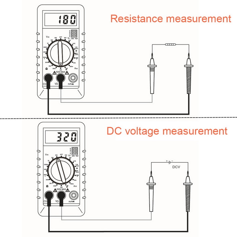 DT182 Digitale Multimeter Met Meetsnoeren Pocket Draagbare Ac/Dc Voltage Elektronische Meter Apparatuur Multimeter