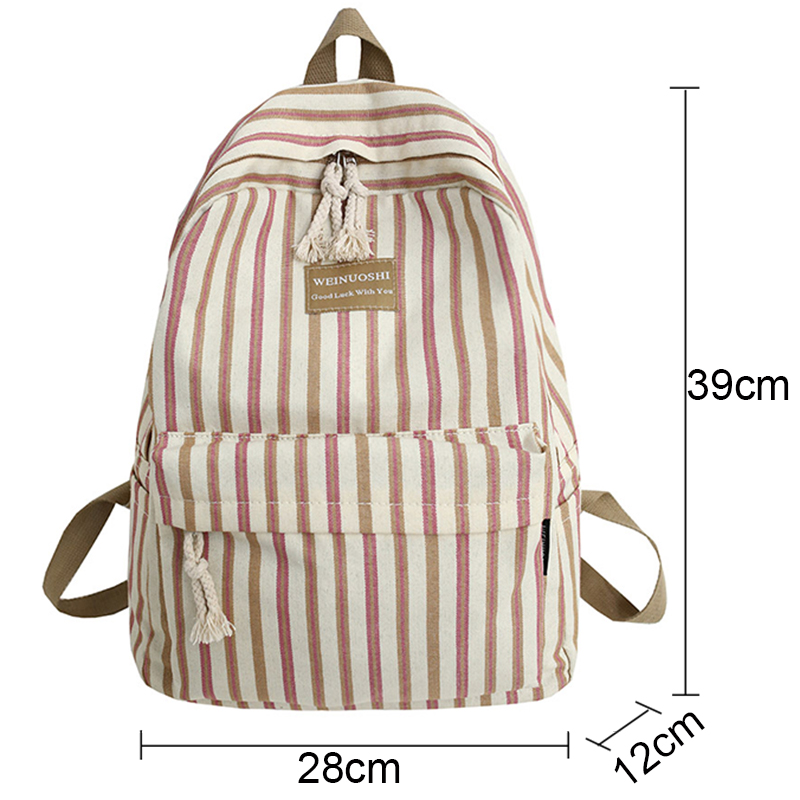 Femme toile Plaid sac à dos étudiant femmes sac d'école fille rayé mignon sacs à dos kawaii streak dames harajuku sac livre adolescent