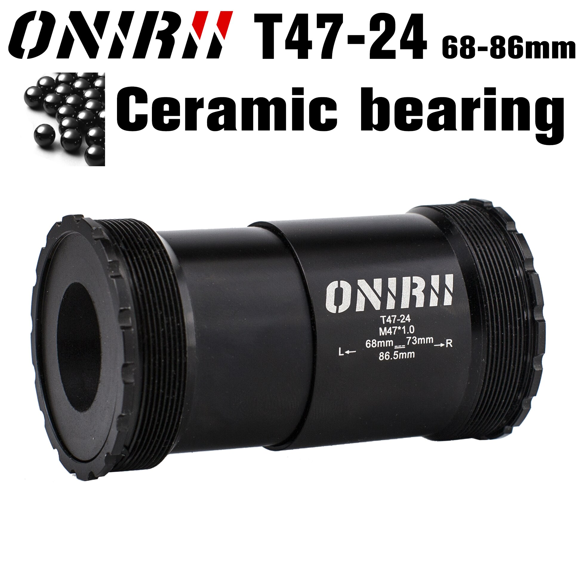 ONIRII T47 Bicycles Ceramic Bearing Bottom bracket Thread, T47-30 68mm 86.5mm for 24 DUB 30 BB Road MTB Bike SRAM Crank Part