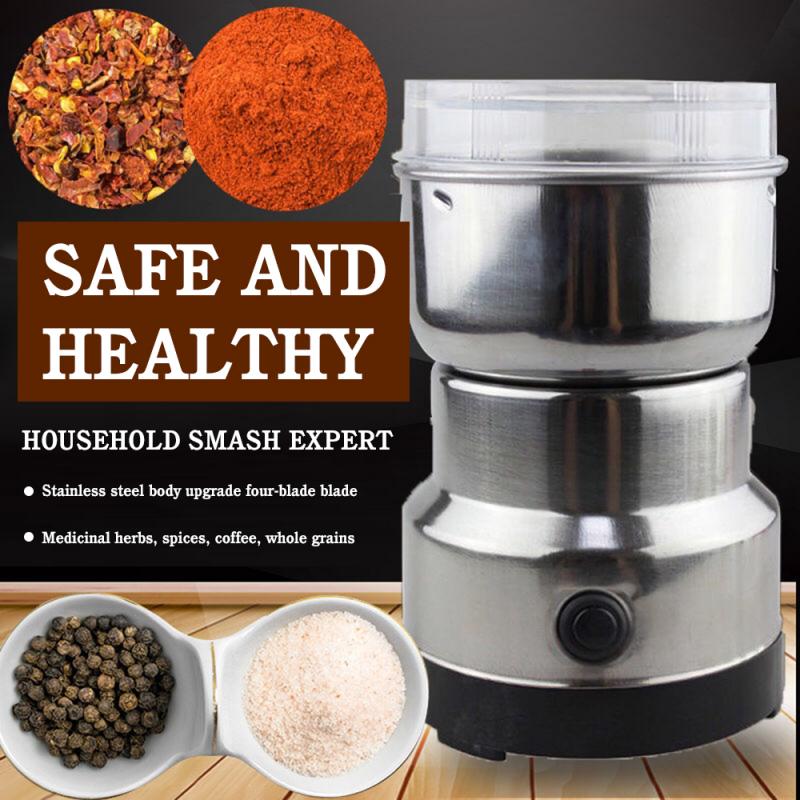 Electric Coffee Grinder Mini Stainless Steel Coffee Bean Nut Grinder Multifunctional Home Coffee Machine Kitchen Tool