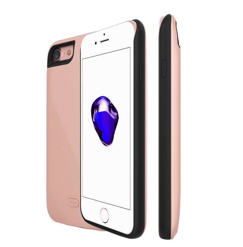 7200Mah Portable Power Bank Backup Pack Magnetische Externe Batterij Oplader Case Beschermhoes Voor Iphone 7Plus 8Plus 5.5Inch: Rose Gold
