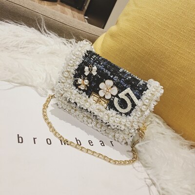 Bekasnoew Mode kinderen Handtassen Snoep Meisjes Boog Messenger Bags Kid Flap Schoudertassen: blue Beading