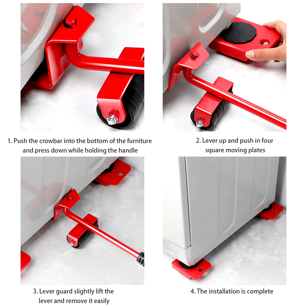 Mover más fácilmente, puede cargar 200 kg, rueda giratoria de muebles, artefacto móvil, polea móvil, herramientas de manejo de mercancías pesadas