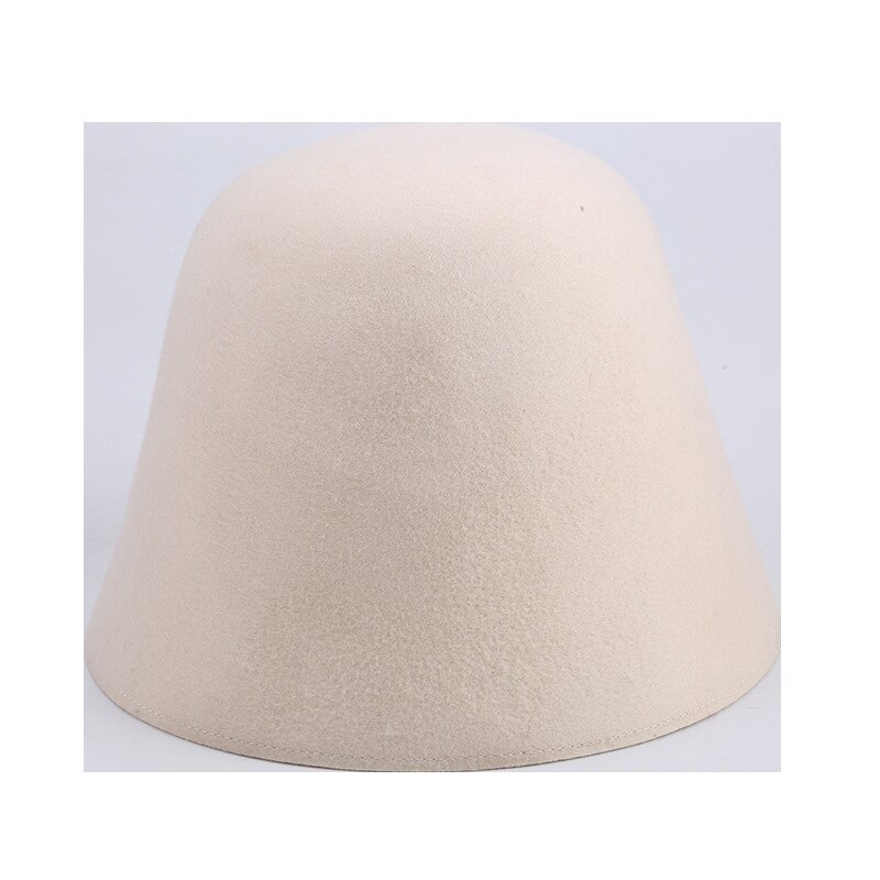Chapeau en forme de cloche pour femme, casquette de pêcheur en laine, Style coréen, tendance rétro, Fedora, hiver, X4027: Ivoire