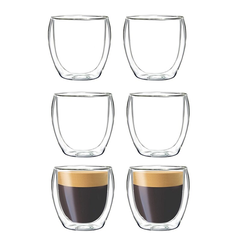 12 Tasses Expresso En Verre Avec Soucoupes - Tasses Café Turc Sans Plomb