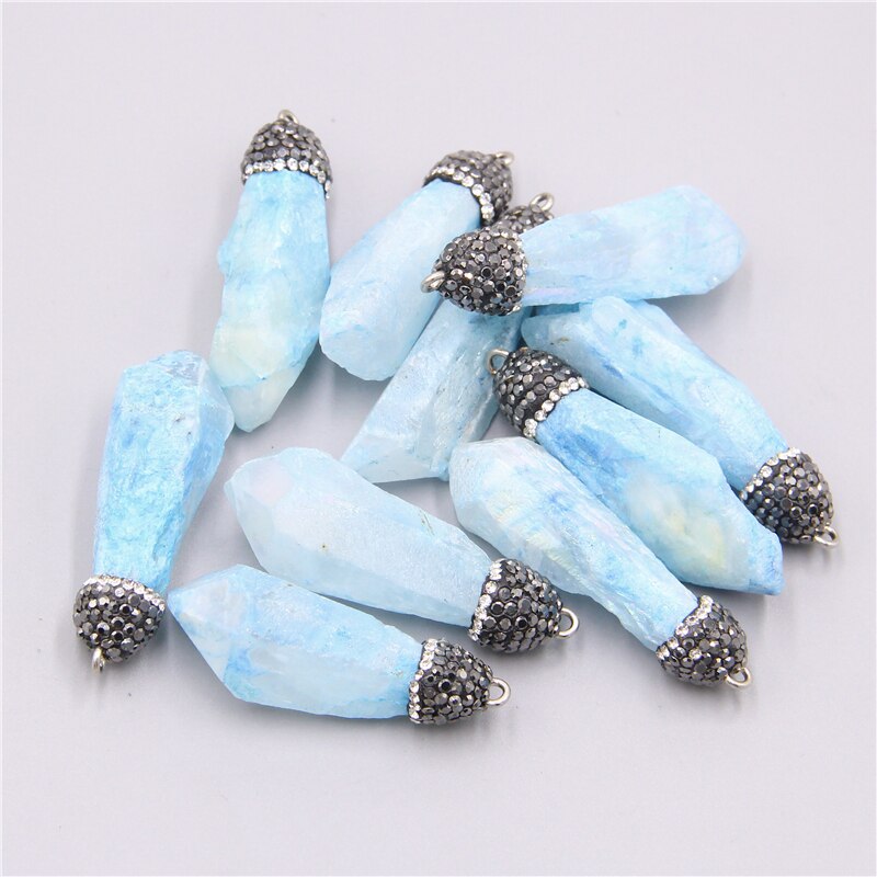 1pc Natural quartz Crystal healing Quartz stone Pendant Necklace Amulet lucky best friends Jewelry pendant charm: 2