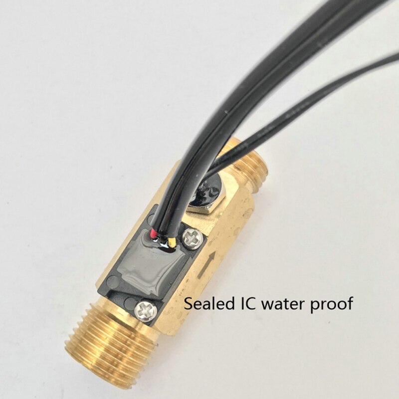 -Digital LCD Display Water Flow Sensor Meter Flowmeter Rotameter Temperature Time Record with G1/2 Inch Flow Sensor