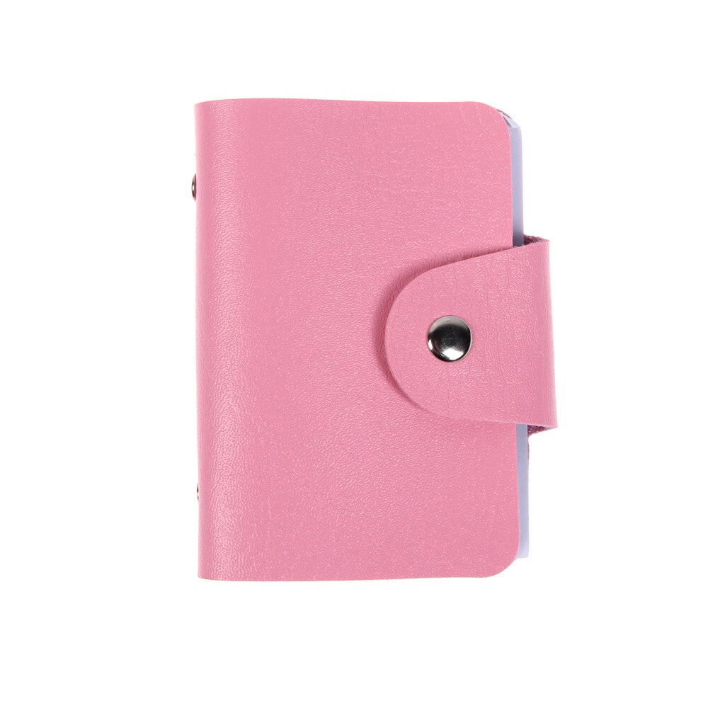 Porte-cartes en cuir PU 24 fentes | Fentes Double côté Business, porte-cartes de crédit, étui pour cartes couleur bonbon, porte-cartes porte-cartes porte-cartes porte-cartes: Rose