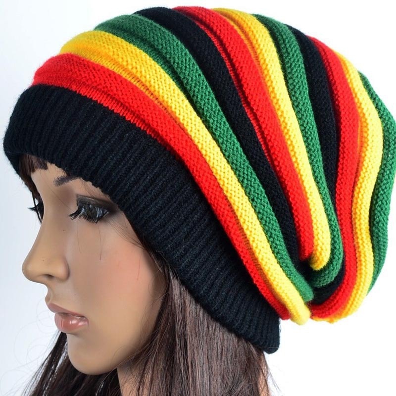Jamaica Reggae Gorro Rasta Stijl Cappello Hip Pop Mannen Winter Hoeden Vrouwelijke Rood Geel Groen Zwart Fall Vrouwen 'S Knit Cap