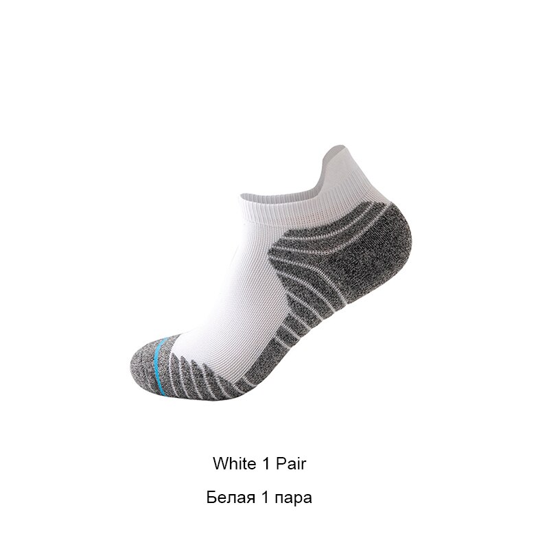 Men athletic socks no show running socks outdoor man sport socks cycling walking socks VKMONY: White1