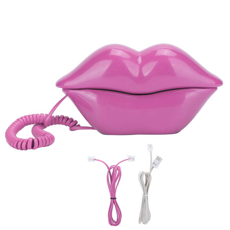 WX-3016 Modische Lustige Home Lippe Telefon Anzahl Speicher Funktion mit UNS/UK Verdrahtung Hause Telefon: Rosa