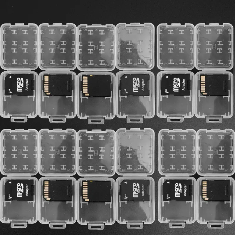8in1 Sim-kaart Opbergdoos Transparante Geheugenkaarten Case Waterbestendig Houder Cover voor Micro SD SDHC TF Geheugenkaarten mini Box