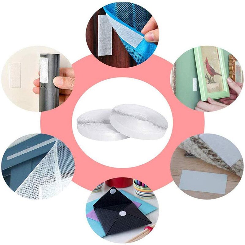 Extra Strong Self Adhesive Hook Loop Strips Heavy Duty Back Sticky Fastening Tape Nylon Adhesive Double Sided Strips Fastener