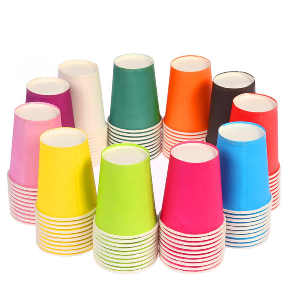 100 Stuks Dikke Papieren Bekers - Knutselen DIY Decoraties - Feest Wegwerp Bekers - Knutselmateriaal Kinderen
