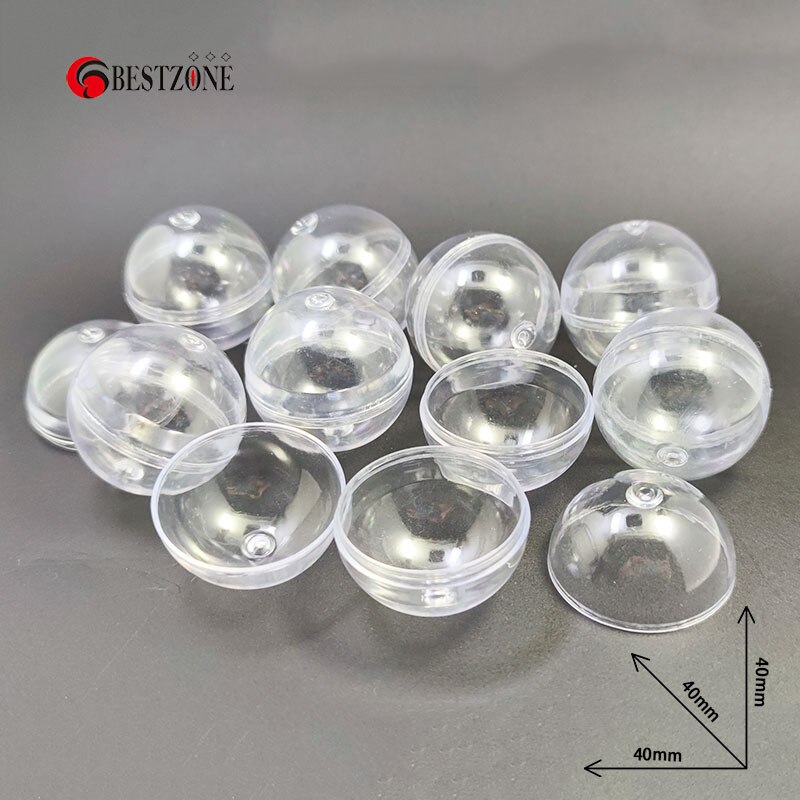 50Pcs/Lot Diameter 40MM Transparent Empty Plastic Ball Vending Capsules 1.6" Toy For Kids Container