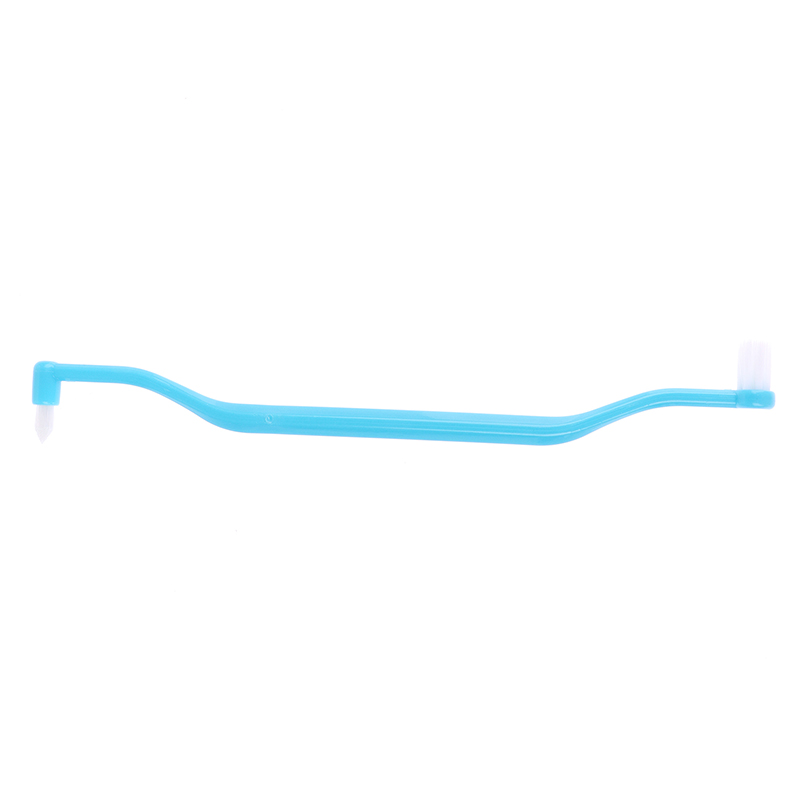 Cepillo Interdental de ortodoncia, cepillo de dientes suave de doble haz, herramienta de cuidado bucal, implante de cabello suave de cabeza pequeña para adultos: Multicolor