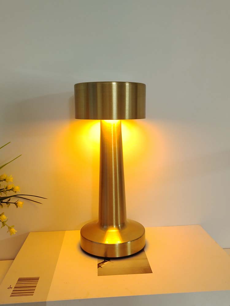 Oplaadbare led-tafellamp Retro nachtlampje Bureau Bar Koffie Eetkamer Home Decor Draadloos 3-kleuren dimbare aanraakschakelaar: WHITE