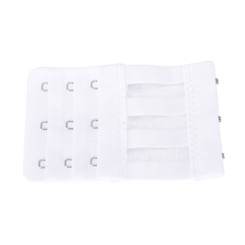 3 kroge 3 rækker nyttige bh-forlængere til damer nylonspænde rem forlængelse justerbar bæltespænde undertøj stropløst tilbehør: Hvid