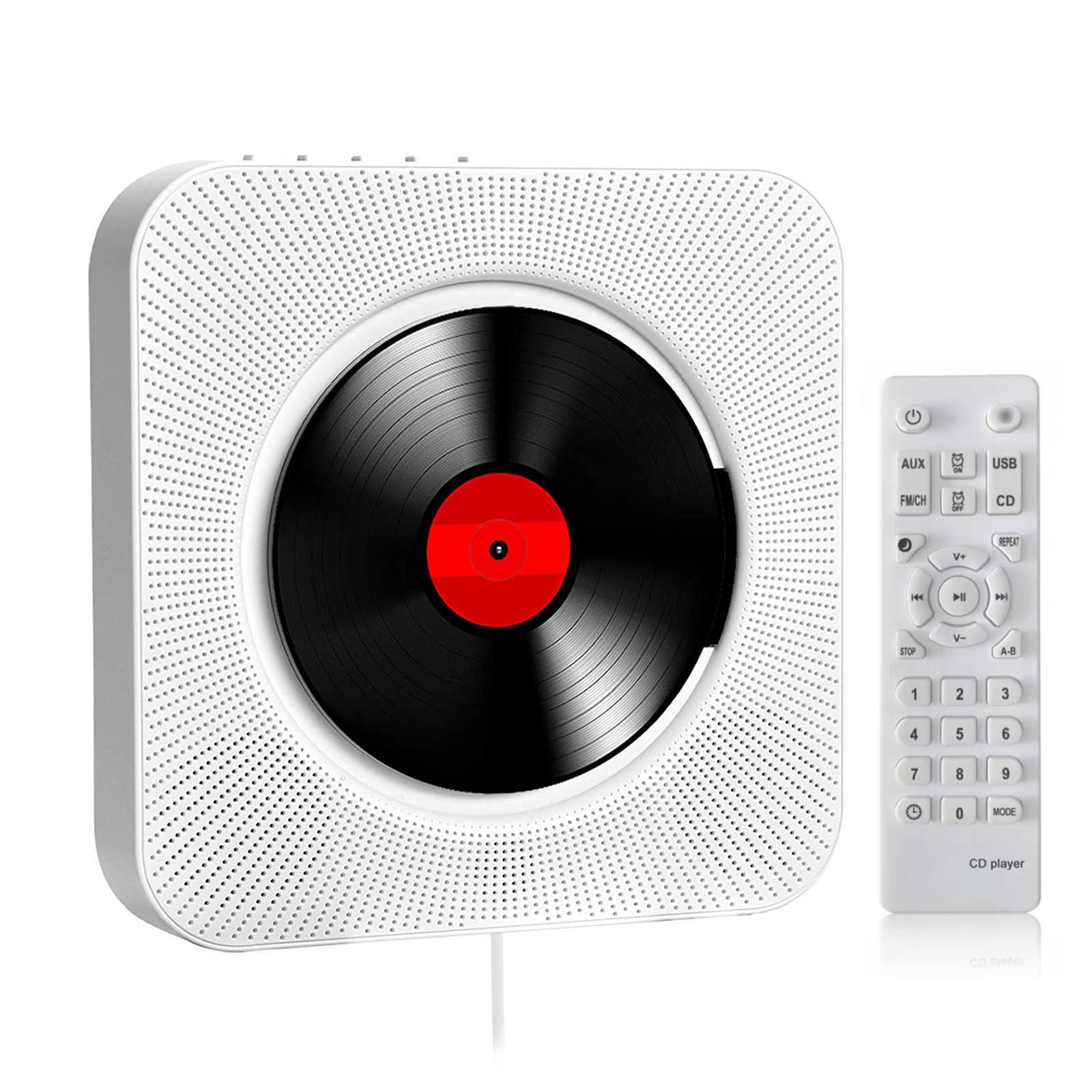 Kc -909 bärbar cd-spelare inbyggd högtalare stereo cd-spelare väggmonterbar cd musikspelare med ir-fjärrkontroll stöder fm