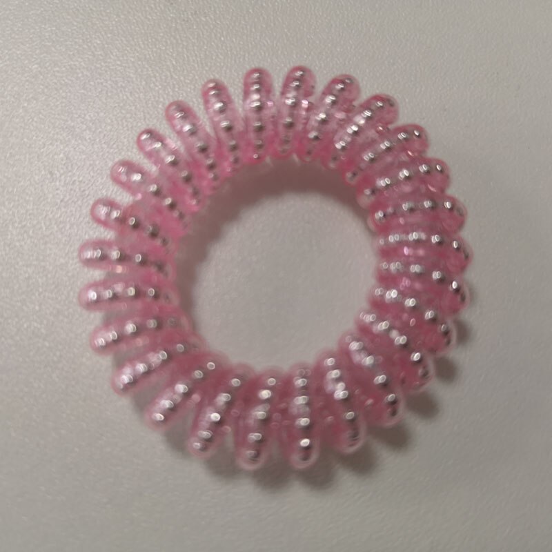 1 Pcs Vrouwen Dunne Kleurrijke Roze Elastische Plastic Rubber Telefoonsnoer Draad Geen Vouw Haar Banden Scrunchies Haar Ring Band
