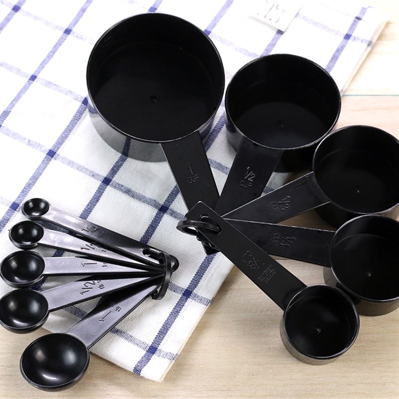 Cuchara medidora tipo pala de plástico, 10 Uds., mango de silicona para arroz de grano grueso, cuchara medidora para condimentos, herramienta de medición para Cocina