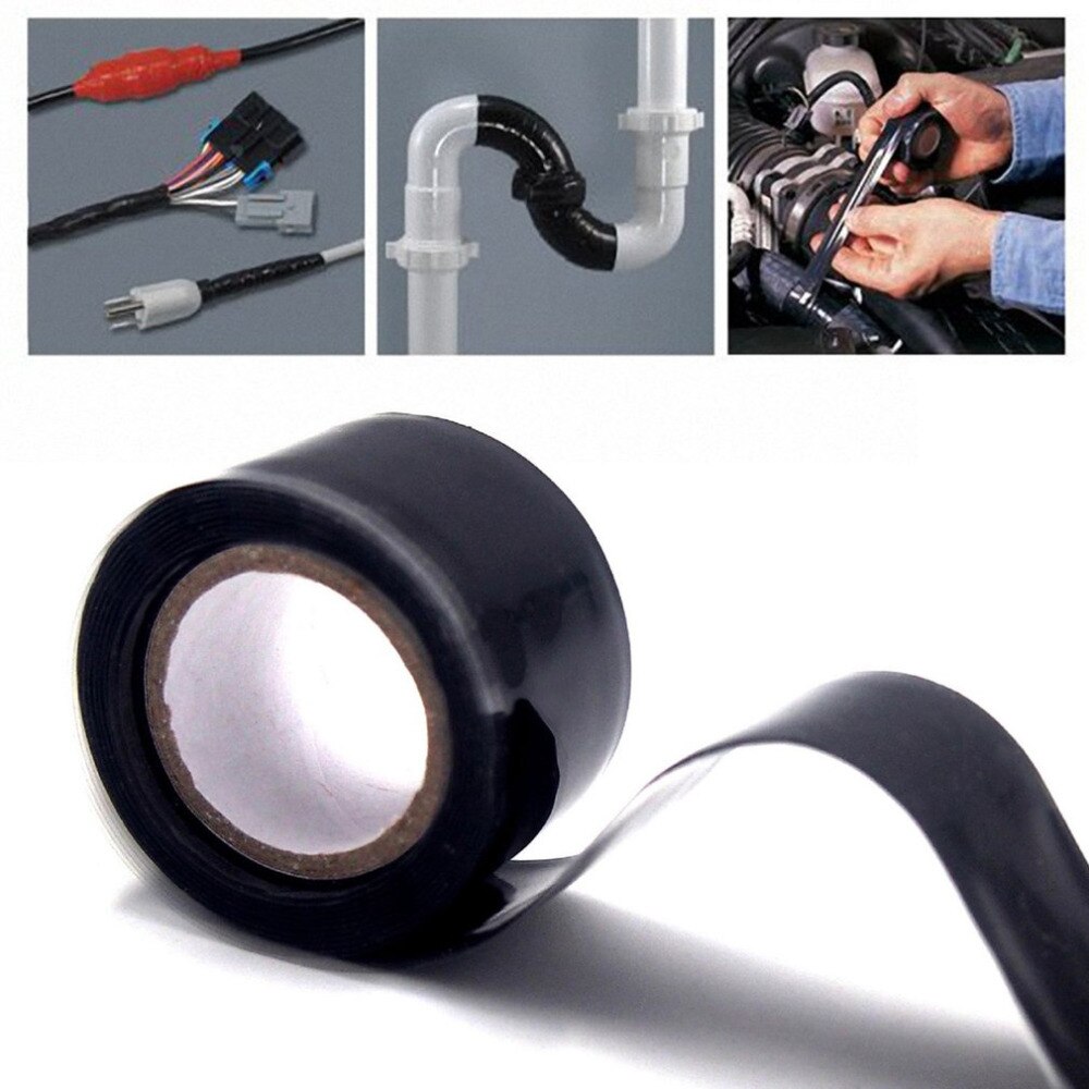 3m/1.5m Black Silicone Tape Waterproof Repair Bonding Sealing Tapes Rescue Self Adhesive Fusing Wire Tools Hose Pipe Useful