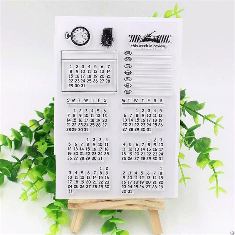 Klare frimærker evig kalendermønster gennemsigtige silikone sæler til julemanden diy scrapbooking julekortfremstilling