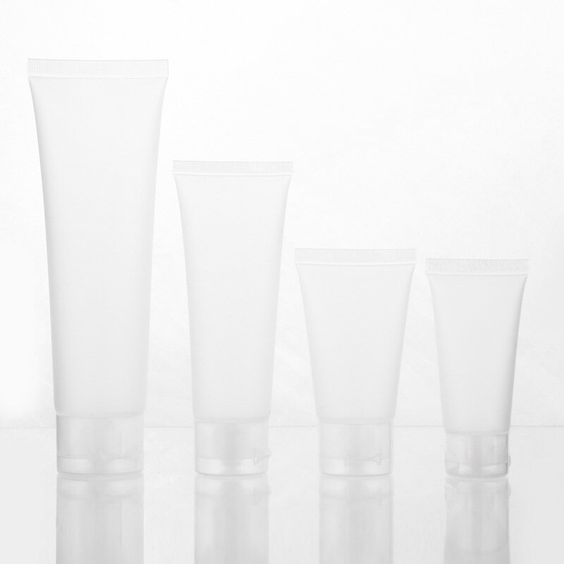 50pcs/lot 15ml 20ml 30ml 50ml 100ml Frosted Clear Plastic Soft Tubes Empty Cosmetic Cream Emulsion Lotion Packaging Containers