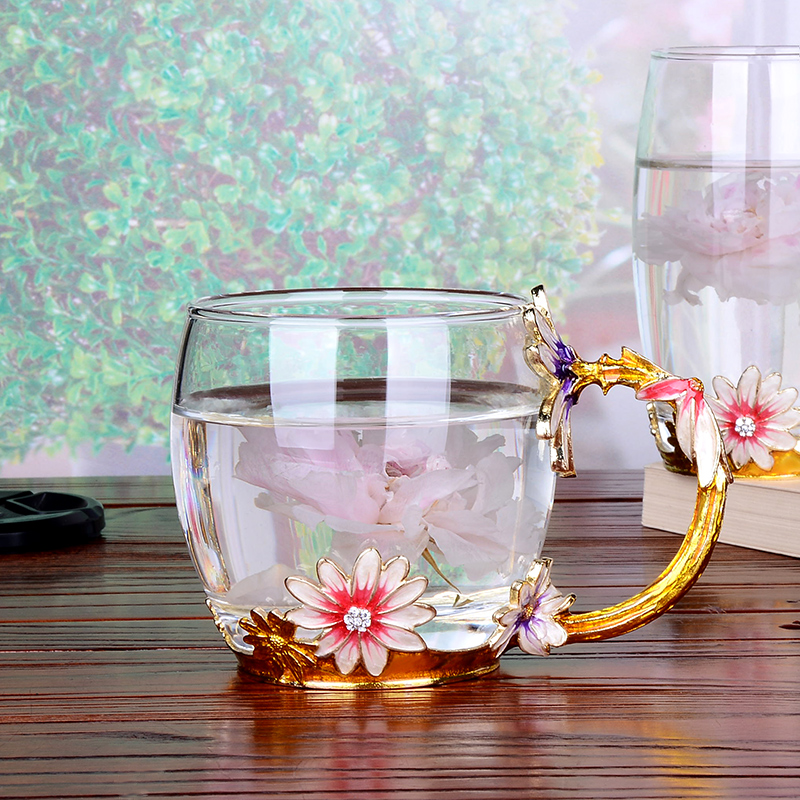 Tazas de café de vidrio esmaltado de Color, tazas de té y tazas resistentes al calor, vasos de agua para el hogar y la Oficina, artículos para beber, para los amantes