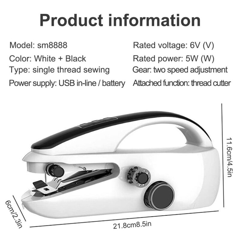 Mini Handheld Sewing Electric USB Quick Stitching Home Needlework DIY Electric Sewing Machine Stitch Set
