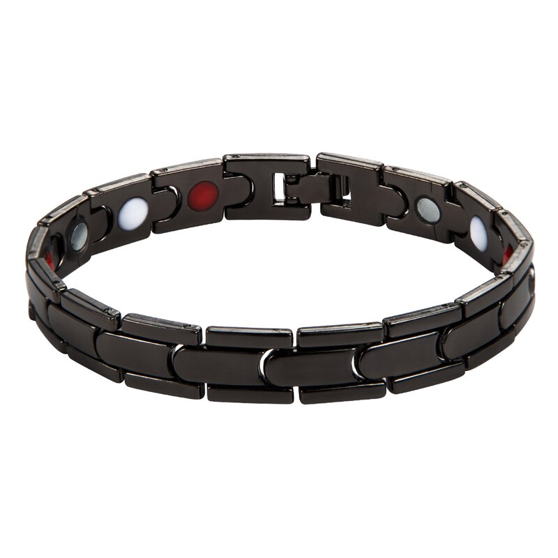 3 em 1 homens pulseira saúde energia bangle artrite torcido magnético saudável requintado pulseira feminina terapia de energia ímãs: Black