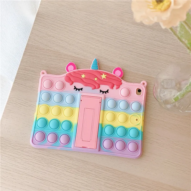 Funda para niños para iPad 9,7 5th 6th 7th 8th 9th 10,2 Pro 11 2024 Mini 6 Air 1 2 3 10,5 10,9 10th 2022 funda con soporte de silicona: Eighteen / Azul