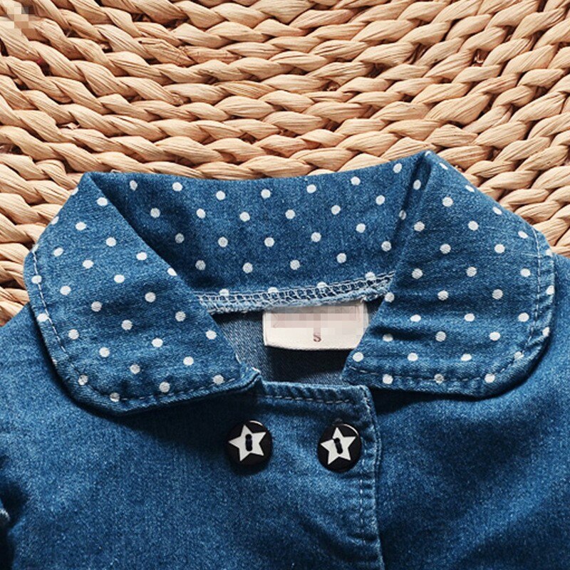 Nysrfz meisjes denim jassen mooie hart bescherm stippen baby bovenkleding jassen voor meisjes lange mouwen meisjes jeans jassen kleding