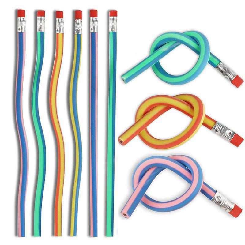 20pcs 10pcs 5pcs Soft Flexible Bendy Pencils Fun Bend Soft Pencil Band Kids Children School Supplies Stationery: 5pcs