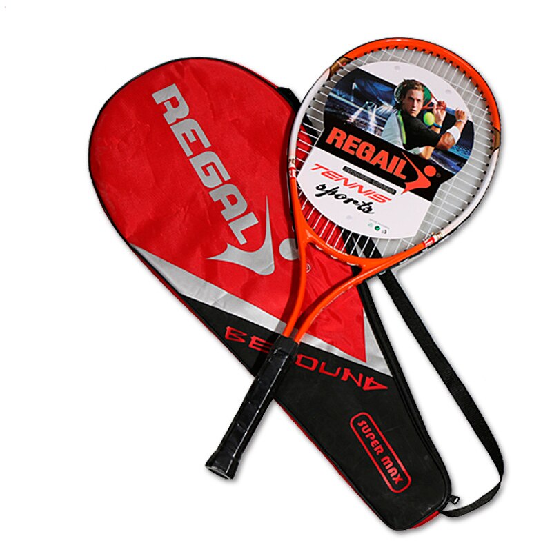 Beginner Tennisracket Enkele Volwassen Aluminium Peddel Mannen Vrouwen Universele Set Met Zak Trainer Overgrip Bal Padel: Red