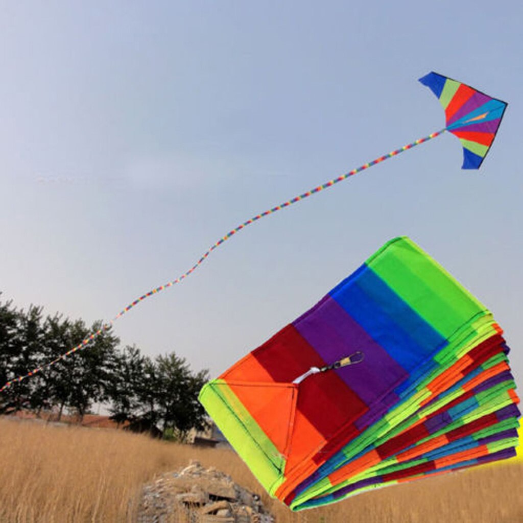 10M/15M Regenboog Buis Vlieger Staart Kite Decor Outdoor Vliegeren Glad Speelgoed Fun