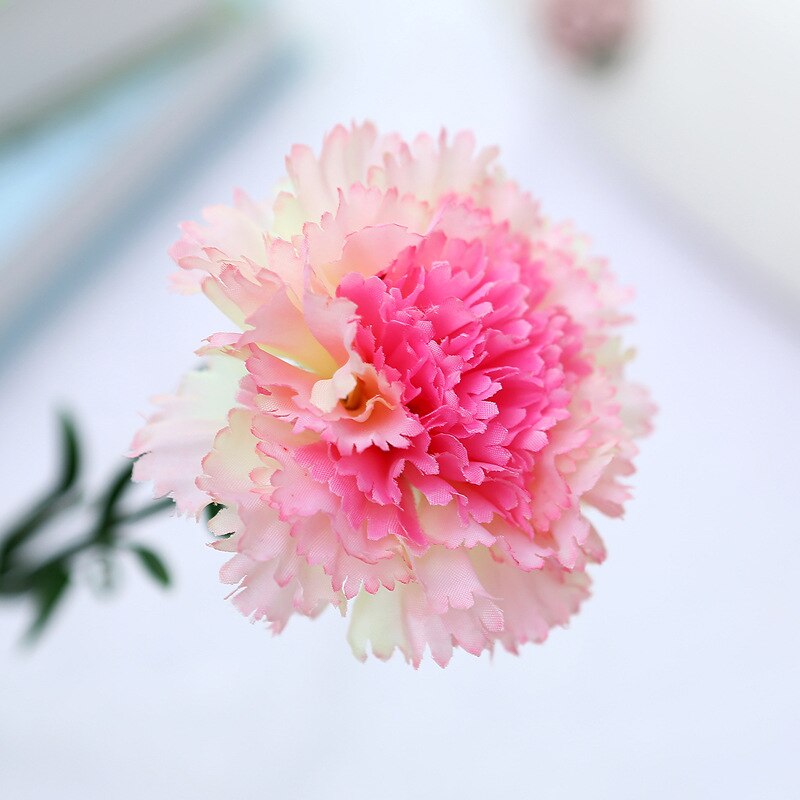 The simulation flower carnation single artificial flower decoration silk flowers on mother's day teacher's day