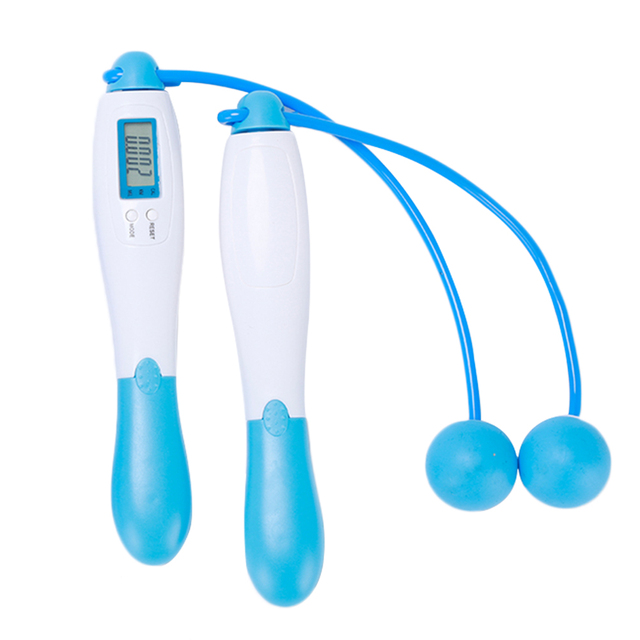 Cordless Jump Ropes with Counter Digital Skipping Rope Smart Jump Rope with 4 Modes Fitness Body Building Exercise Rope: Light blue