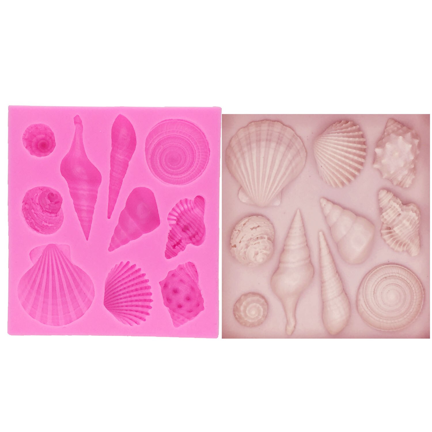 M0994 marine series schelpen zeesterren schelpen schelpdieren siliconen mal taart bakvorm taart decoratie gereedschap kaars zeep mallen: 0089