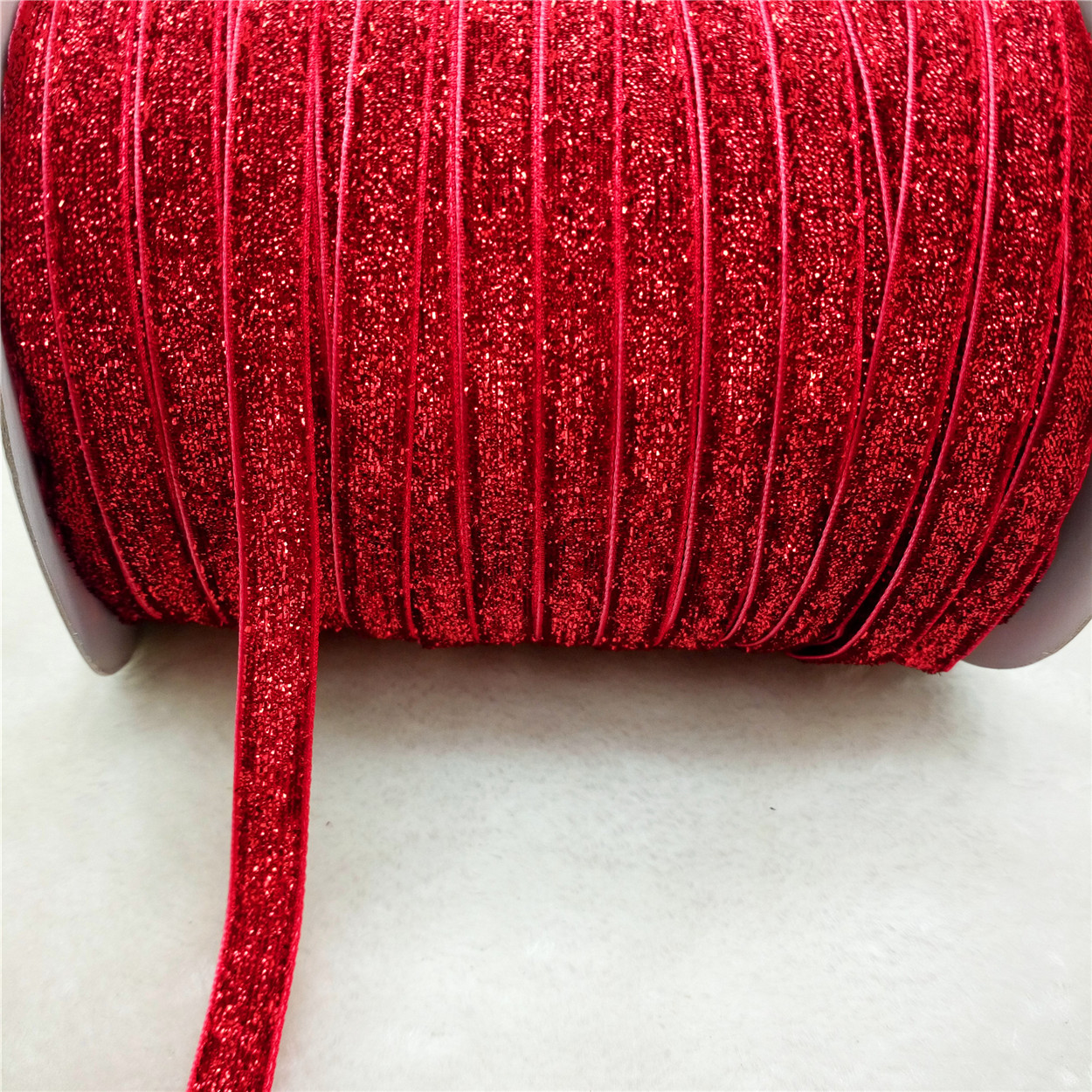 Ruban de velours étincelant, nœuds de cheveux bricolage, rubans pour l'artisanat, artisanat de couture, décorations de Noël, 5 mètres, 10mm de large: Mutil