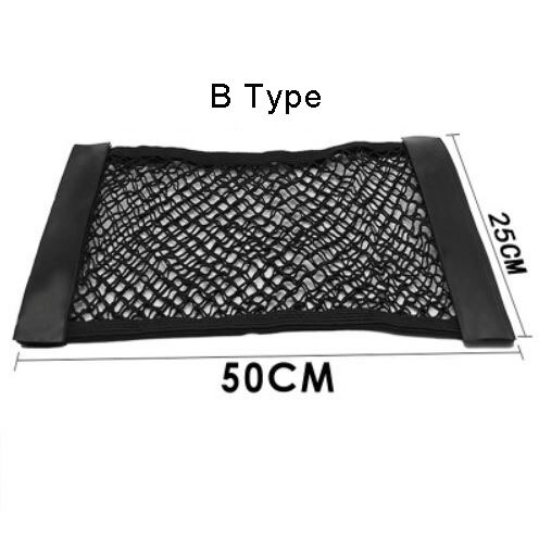 Klittenband sedan kofferbak organizer achterbank rugleuning bagagenet flexibele nylon auto opbergruimte muursticker tas auto accessoires: 50 x 25 b -type